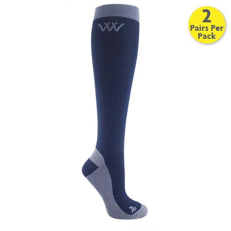 Woof Wear Competition Riding Socks #colour_navy-blue-grey