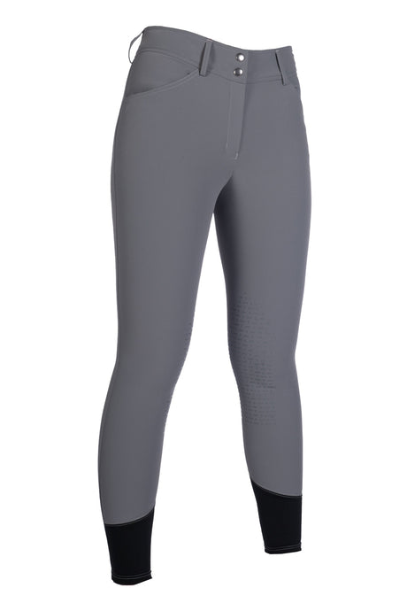 HKM Ladies Knee Patche Riding Breeches -Tampa- #colour_grey