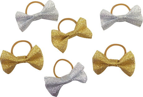 Equitheme Braiding Bows Glittered #colour_silver-gold glittered
