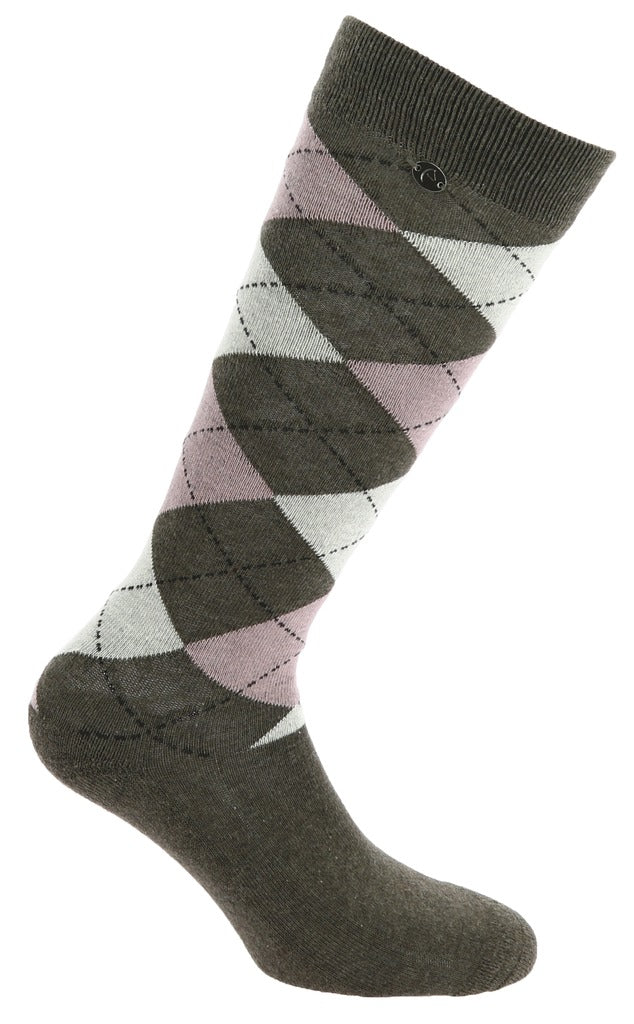 Equitheme Argyle Socks #colour_navy-pink