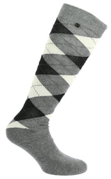 Equitheme Argyle Socks #colour_grey-ecru