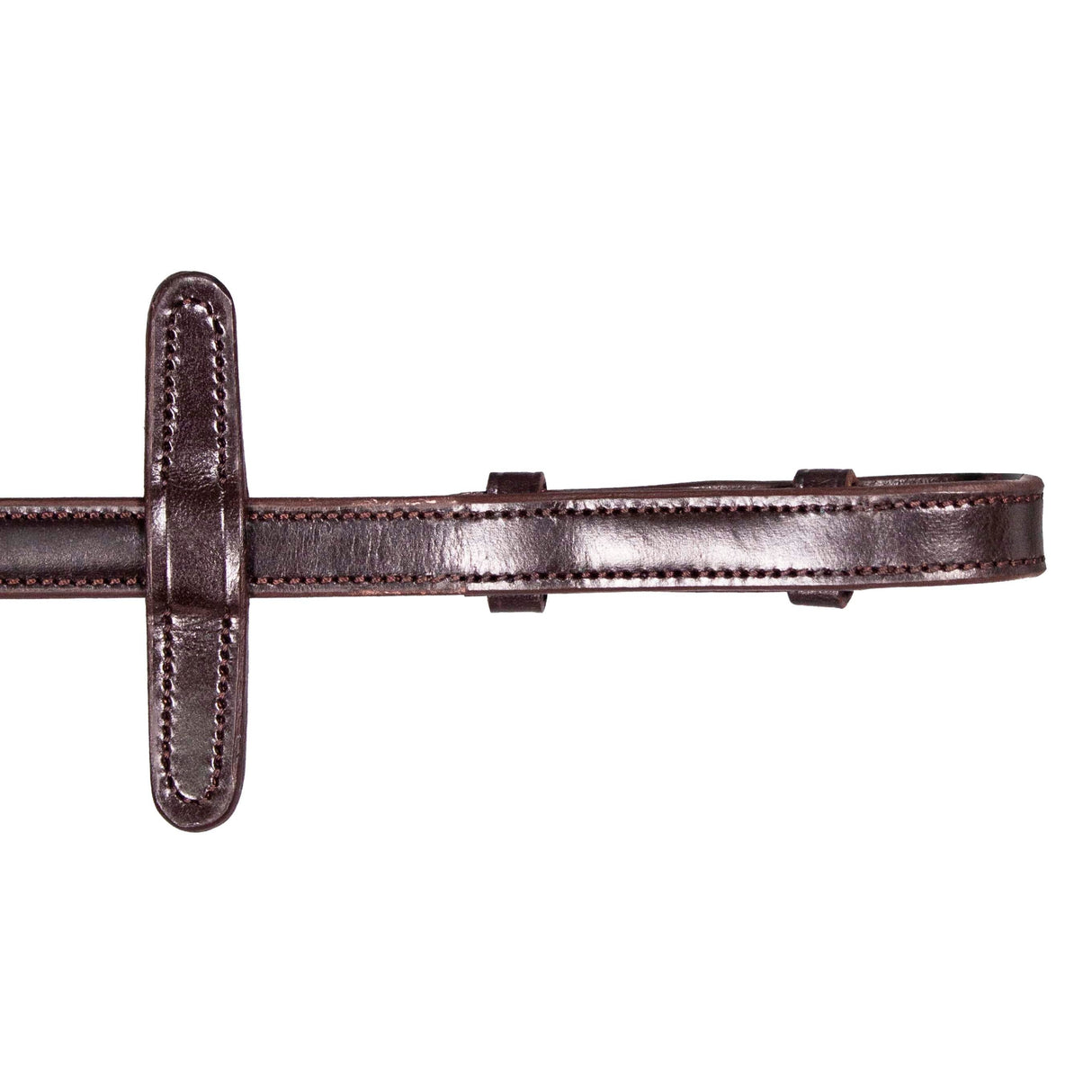 Henry James V-Grip Hybrid Rubber Reins With Leather Stoppers #colour_havana-brown