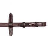 Henry James V-Grip Hybrid Rubber Reins With Leather Stoppers #colour_havana-brown