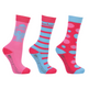 Hy Equestrian Thelwell Collection Children’s All Rounder Socks #colour_pink-hot-pink-blue