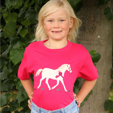 British Country Collection Champion Pony Childrens T-Shirt #colour_fuchsia