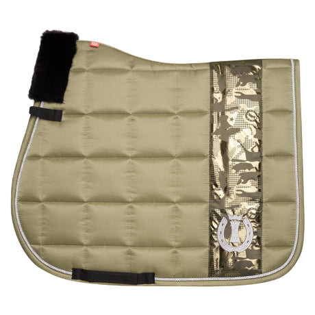 Imperial Riding Ambient Hide And Ride GP Fur Saddle Pad #colour_olive-green